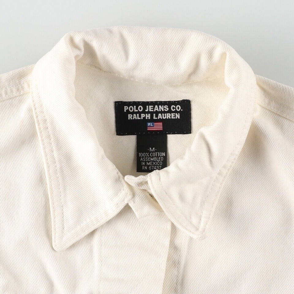 90'S Ralph Lauren Polo Jeans Company White Denim Jacket G Jean Ladies M