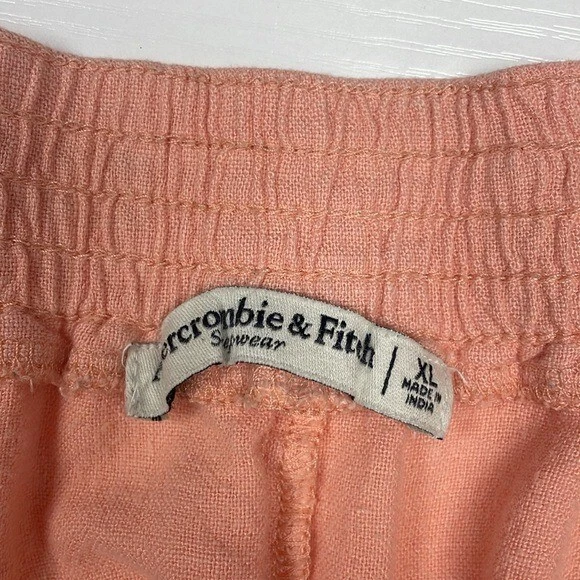 Abercrombie & Fitch Woven High Rise Elastic Waist Pajama Shorts Lounge Pink XL - Image 4 of 4