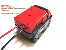 Red Battery adapter for Milwaukee 18V M18 dock power connector 12 gauge robot