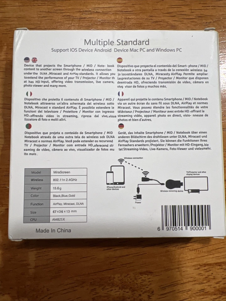 MiraScreen Nueva Pantalla Inalámbrica MX DLNA Miracast Aircast 1080p Actualización de Firmware Foto 2 de 2