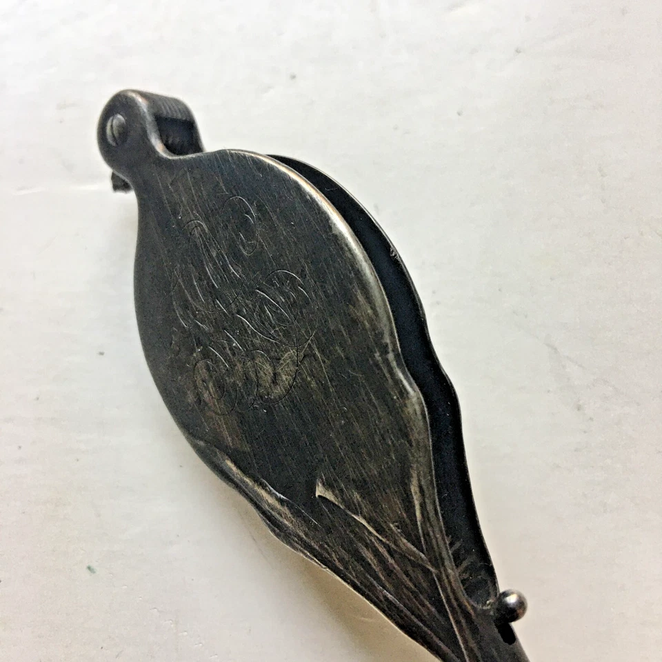 Antique 19th Century Victorian Lorgnette Folding Glasses Sterling Case As is 5"L - Image 3 of 4