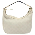 Sac à main GUCCI GG Supreme sortie PVC or blanc authentique BD1081