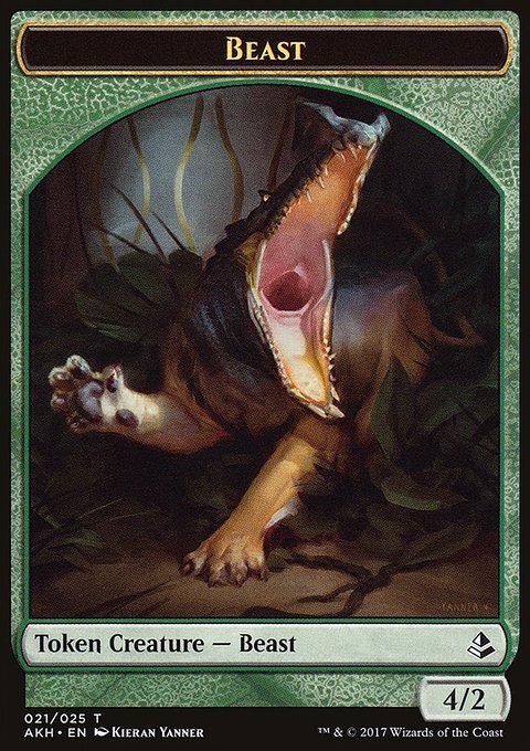MTG Magic the Gathering Token - Beast (21/347) Amonkhet LP