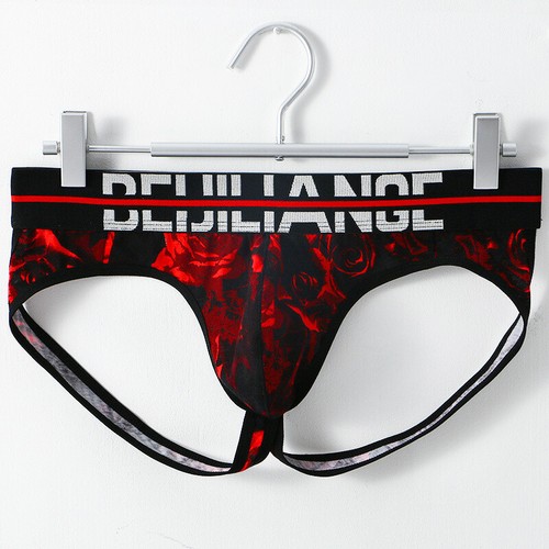 Men's Sexy Printed Thong Low-rise Cotton Underwear Gay Erotic Panties - Picture 15 of 19