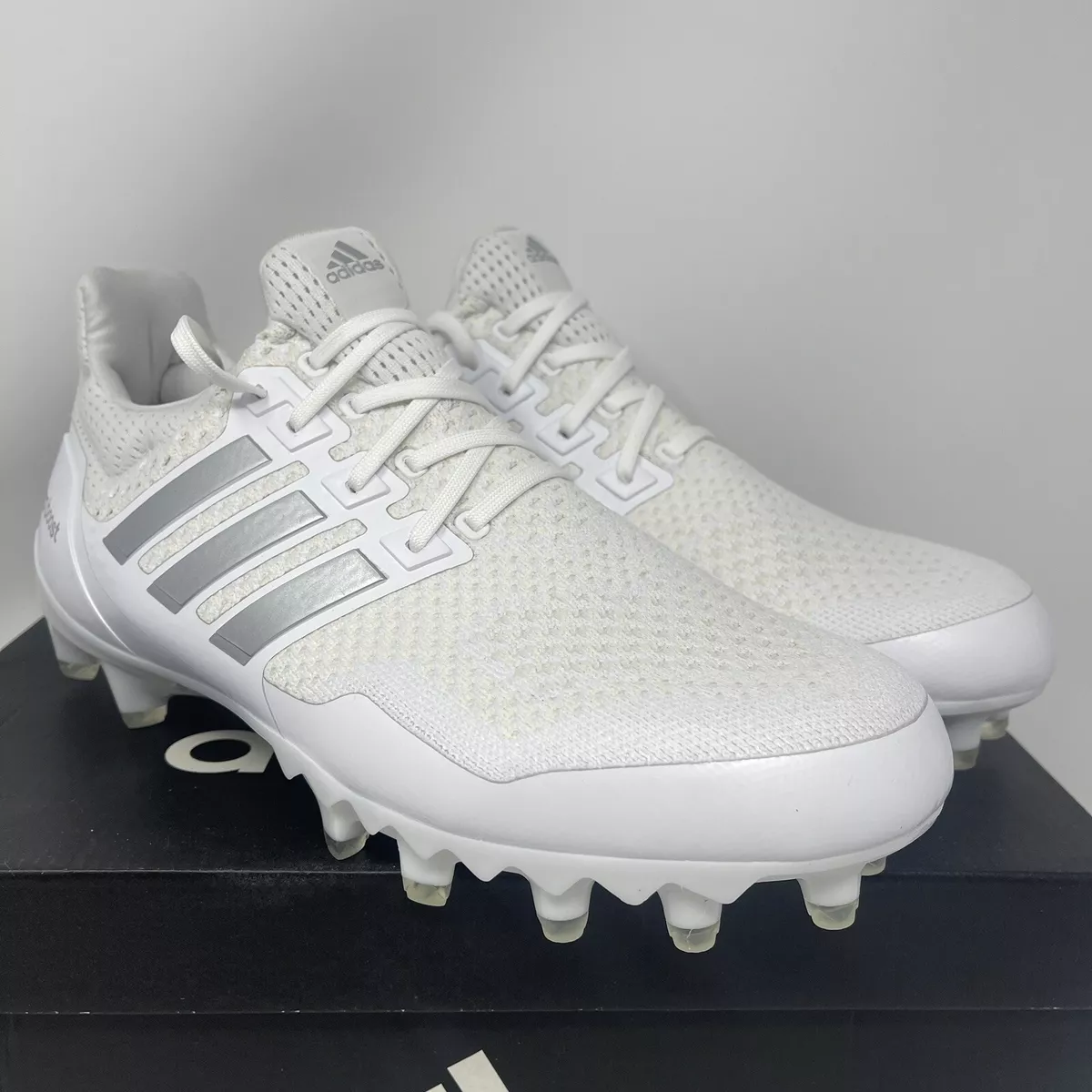Adidas UltraBoost PE Football Cleats Mens 9.5 16 White Gray Silver