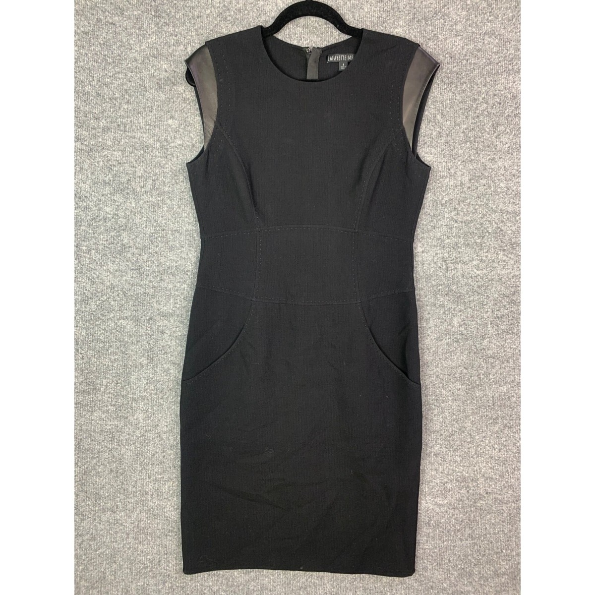 lafayette 148 black dress Women Size L Lafayette 148 Black Solid Dress