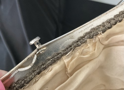 Antike Mikro Perlen Geldbörse Multicolor Rosen Floral verziert Sterlingsilber Rahmen - Bild 21 von 21