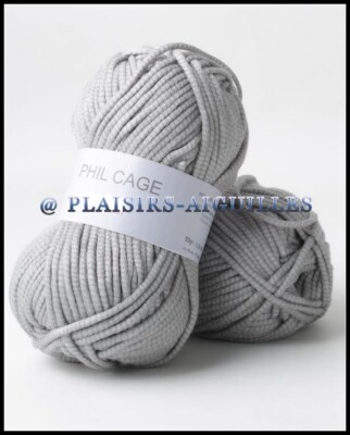Lot De 8 Pelotes De Laine Phildar FLANELLE – Couleur Grise, Viscose/polyamide, Aiguille 6, Neuf