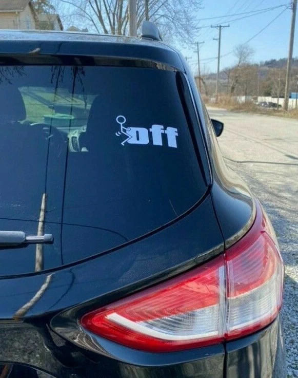 Fuck-OFF Fck you Funny Troquelado Calcomanía Adhesiva Coche Camión Ventana JDM F*ck It Vinilo Foto 2 de 3
