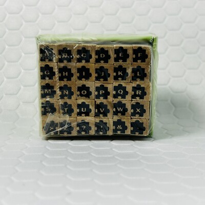 Studio G Alphabet Stamp Set Mini Block Letters Jigsaw Puzzle Pieces