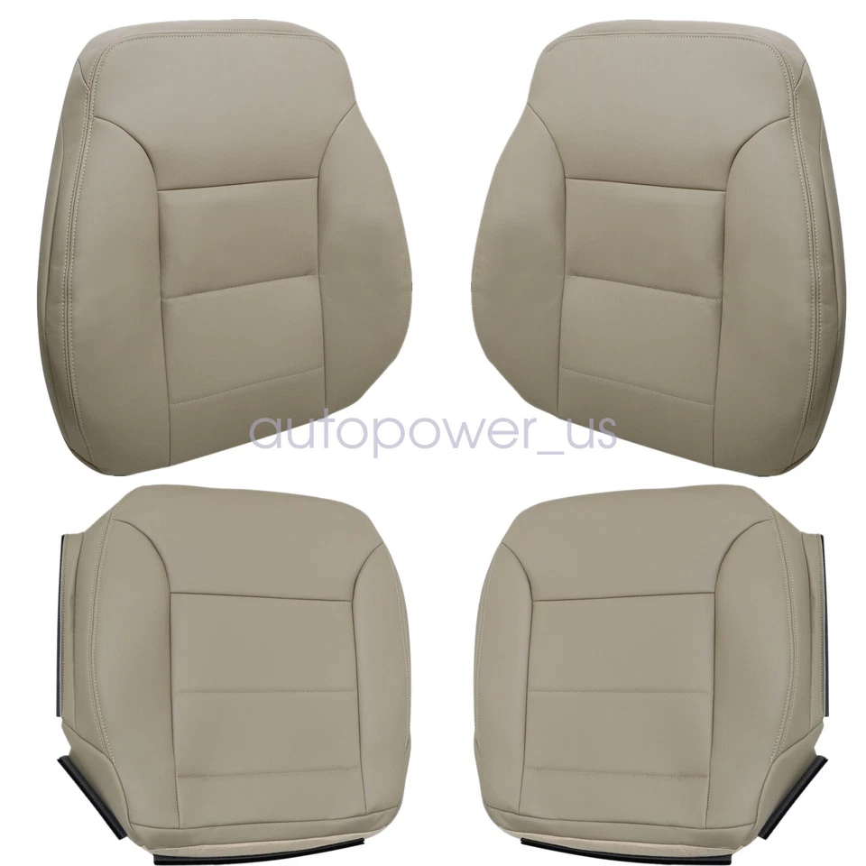 For 2012 Benz ML350 ML500 Driver & Passenger Bottom & Top Leather Seat Cover Tan - Image 4 of 4