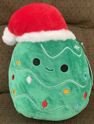 Squishmallow 8'' Carol Christmas Tree W/ Colorful Santa Hat Plush KellyToy BNWT