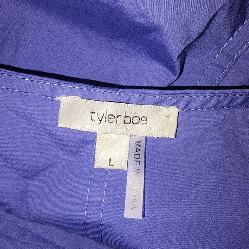 TYLER BOE sz L Cynthia Iris Wrap Dress Sleeveless Asymmetrical Zip Up Pockets - Picture 11 of 13