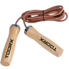TOORX Corda Salto Veloce in Pelle e Legno Allenamento Saltare Fit Boxe Pugilato