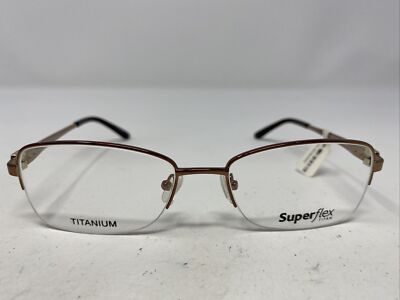 Superflex Titan SF-1111T S102 54-18-135 Brown Half Rim Eyeglasses Frame /S88
