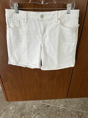 Jessica Simpson Maxwell Bermuda White Cut Off Jean Shorts Waist 30