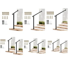 VIVOSUN Single-end Wrought Iron Handrails,0-160° Stair Railing Porch Post