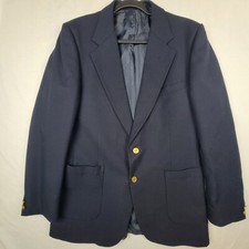 Vintage Yves Saint Laurent YSL Navy Wool Gold Button Blazer Mens US 42R - FRANCE