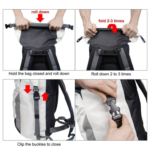 Lomo 30L Drybag Rucksack Daysack - White - Waterproof Water sports Backpack - Picture 4 of 6