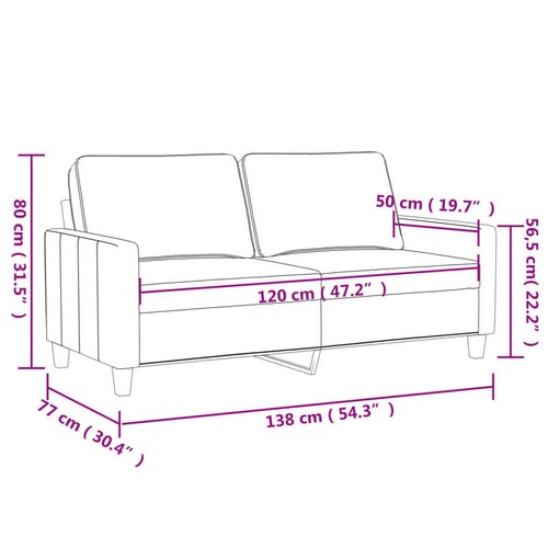 2-Seater Sofa Lounge Couch Futon Chair Modern Faux Leather Cappuccino 120cm - Picture 8 of 9