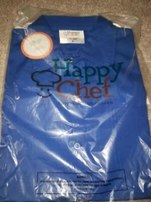 Happy Chef Unisex Chef Uniform Short Sleeve Size Small NWT Style 501 Blue 
