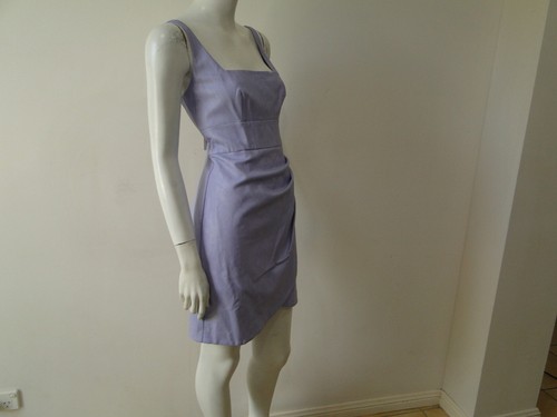 SHEIKE lilac faux leather Voodoo ruched side dress Size 10 BNWT RRP $159.95 - Picture 7 of 13