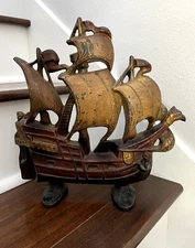ANTIQUE VINTAGE c.1930 CREATION Co. No.408 PIRATE SHIP DOORSTOP