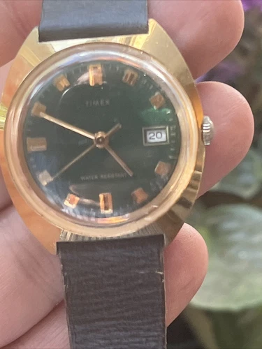RARE Green-Dial Marlin Mechanical Timex Watch | 1970s Vintage Timex Watch Mens