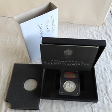2015 WATERLOO CAMPAIGN PROOFLIKE SILVER MEDAL - boxed/coa