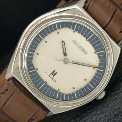 HANDAUFZUG VINTAGE ALLWYN 6300A INDIEN HERREN ORIGINAL ZIFFERBLATT UHR a706064-2