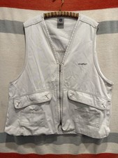 Vintage 90s Y2K JNCO Vest Size 1X Off White Made in USA Cotton Skater Tech