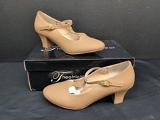 Theatricals 2" T Strap Women's Character Shoes Dance Heels Size 6.0 Tan
