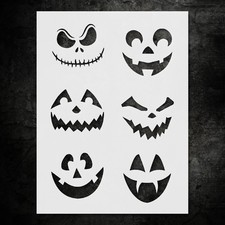 Easy Jack Faces Halloween Stencil for Scary Pumpkin Crafts - StencilAir