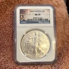 2008 W American Silver Eagle NGC 70 West Point Purple Heart Label