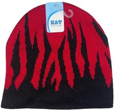 Red Scary Spooky Designer Beanie Ski Hat Mens Ladies Unisex One Size, NWT /11z