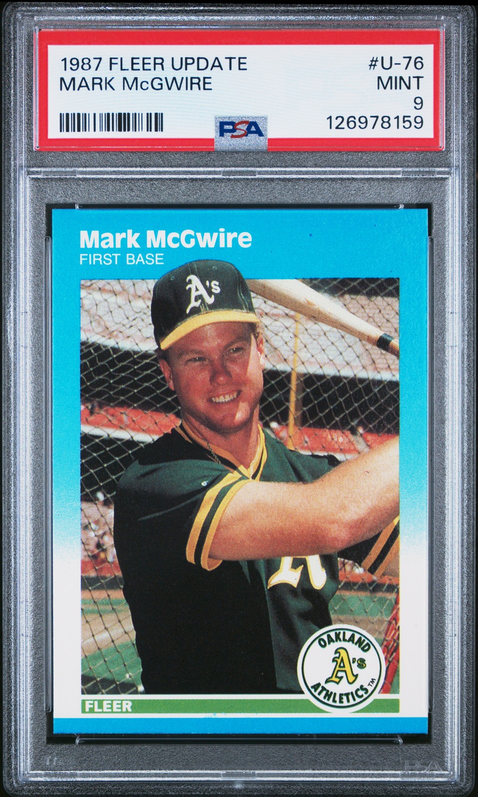 1987 FLEER UPDATE #U-76 MARK MCGWIRE PSA 9
