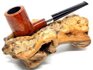 DUNHILL RARE 1975 ROOT BRIAR STACK BILLIARD SHAPE 587 ESTATE PIPE W/AD STERLING