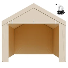 Uimoso Carport Replacement Canopy Cover with Side Panels 10x20ft Frame Excluded