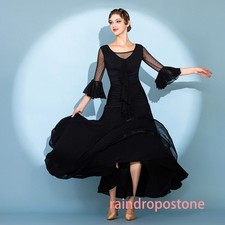 Latin Ballroom Dance Dress Modern Salsa Waltz Standard Long Dress C117 2 Colors