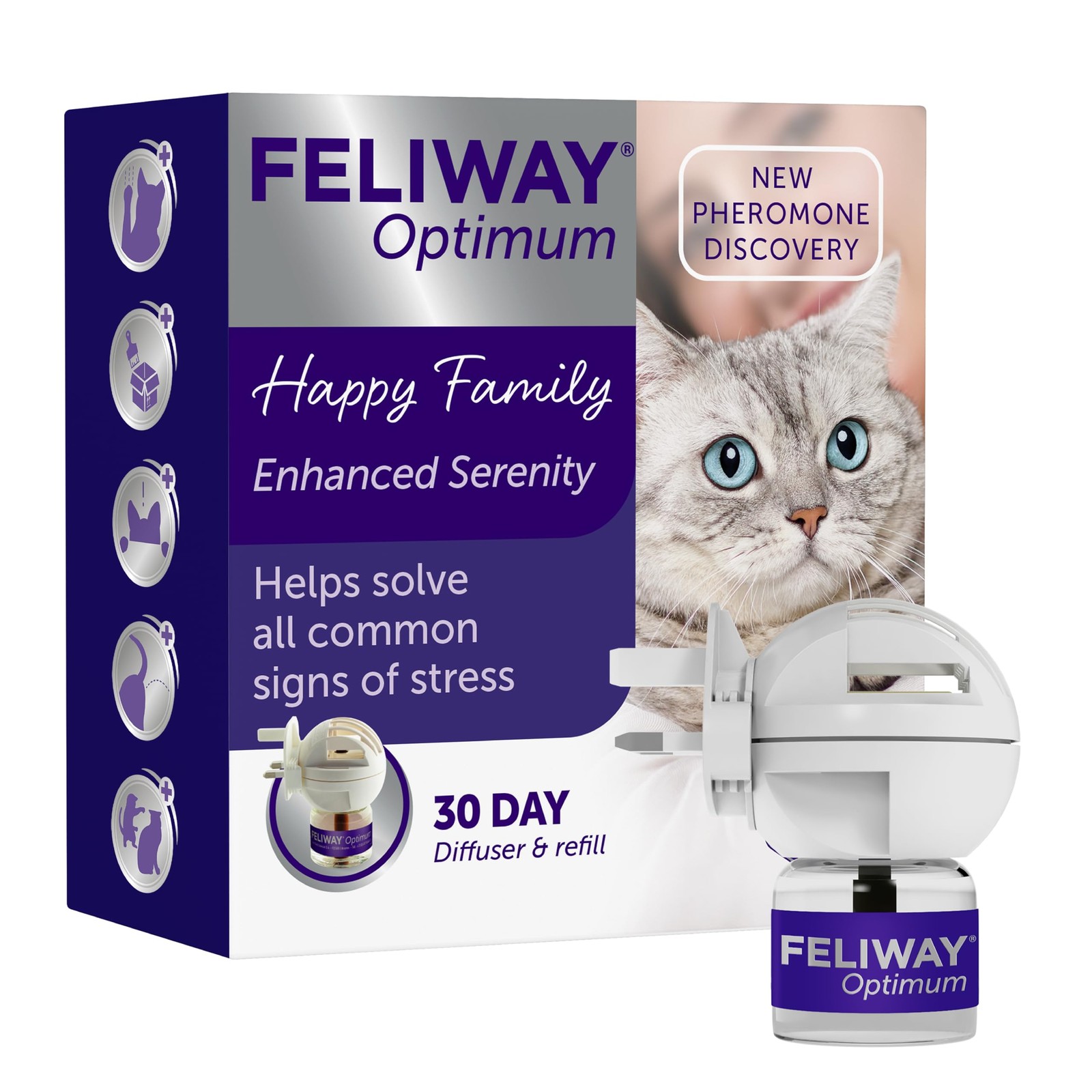Cat Calming Odourless Plug In Pheromone Diffuser Starter Kit, 48ml
