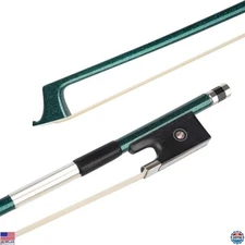 LIEKE 3/4 Size Carbon Fiber Violin Bow - Lightweight Green Bow for Performance