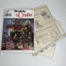 Christmas Sewing Pattern Ornaments Tree Skirt Wreath Angel Simplicity 9327 Uncut