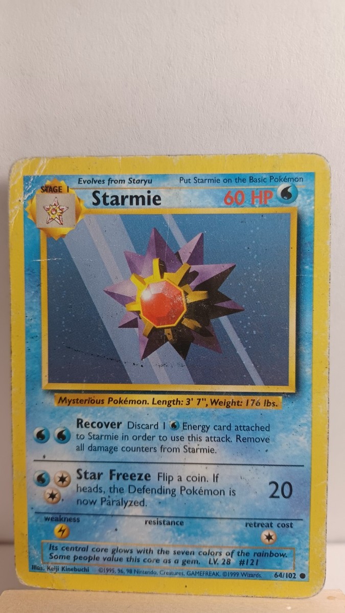 1995 starmie pokemon card value Base Set Common #64 [Lightly Played] Water Types Starmie [HP] - Pokemon TCG