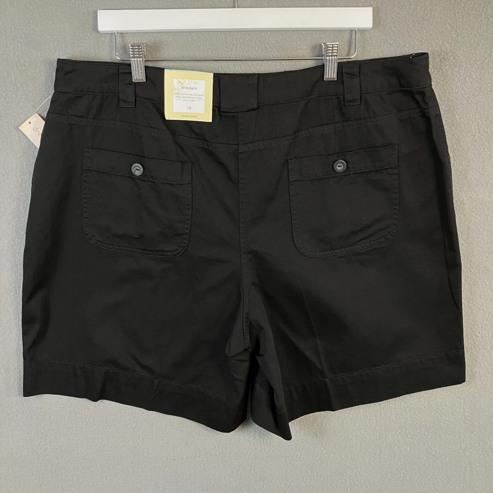 Dressbarn Women's 100% Cotton Short Size 18W 38x7 Black NWT - Image 2 of 4