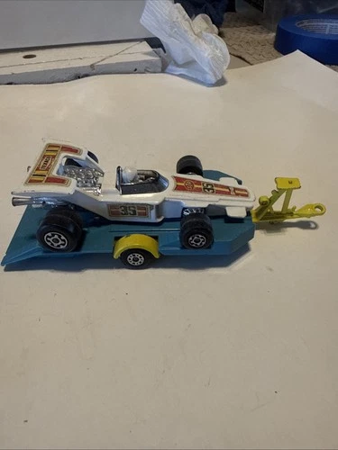Vtg  1970 Matchbox King Size Toy K-46 Race Car  Trailer And A Speed king Car