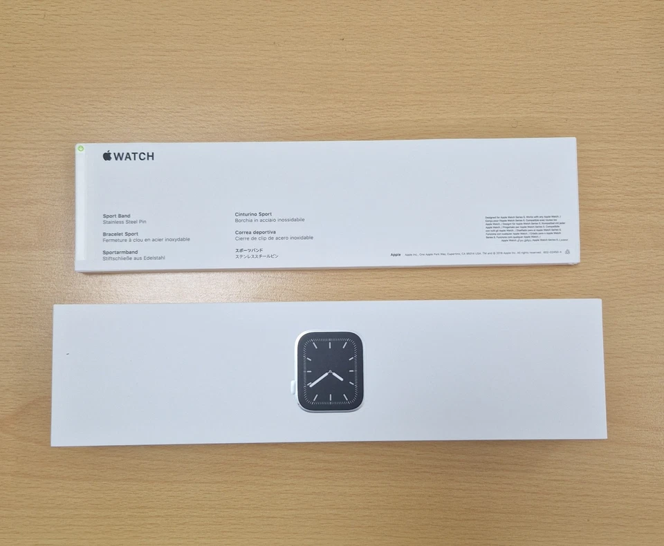 Apple Watch Series 5 GPS + Cellular 44mm Stainless Steel Case & White Sport Band - Image 2 of 4