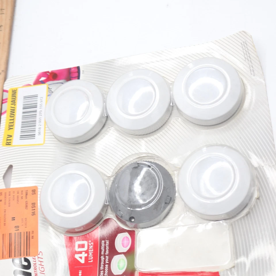 (5-Pk) Energizer LED Puck Lights Under Cabinet Lighting - w/o Remote - Image 3 of 4