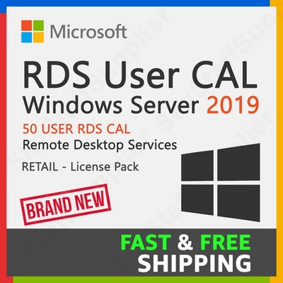 Microsoft Windows Server 2019 Remote Desktop Services (RDS) 50 User CALs License