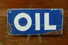 Vintage Original Pure Oil Co Porcelain OIL Blue/White Small Advertising Sign