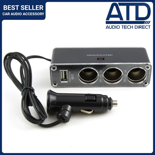 Cigarette Socket Triple 3 Way USB Splitter 12v Car Cigarette Lighter Adaptor